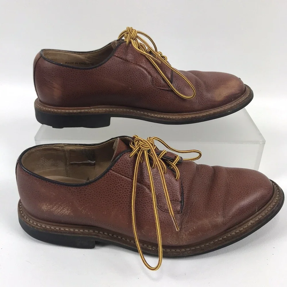 Mark McNairy Derby Shoes Made In England Tan Grain Wholecut‎ Size US 11 9561LTGZ
